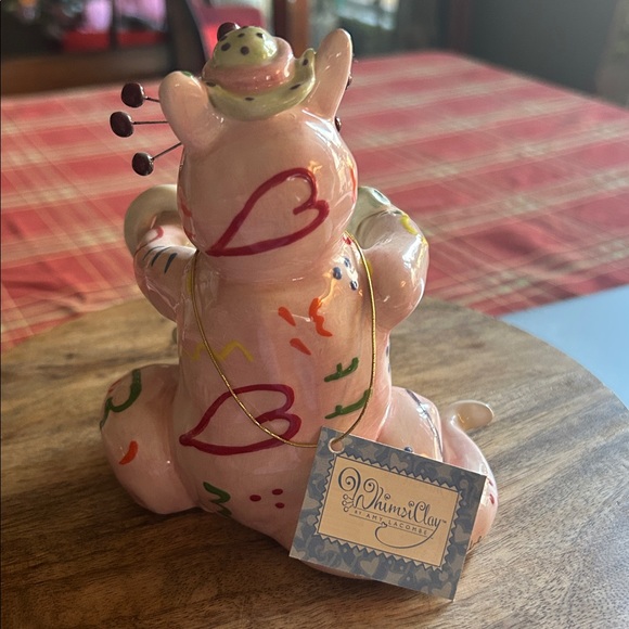 WhimsiClay by Amy Lacombe 2003 Miss Vivian Cat Figurine NWT Valentineβs Day Tea - Picture 3 of 16